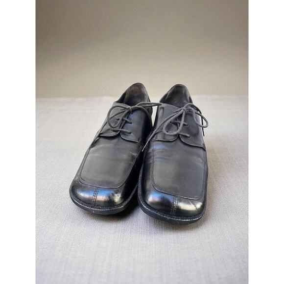Vintage 90s Bally Leather Lace-Up Loafers | Square Toe Oxfords Size EU 37.5 - Picture 2 of 8